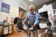 Jeremy Corbyn in a coffee shop in Barry to mark Small Busine