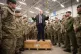 Boris Johnson addresses soldiers after serving Christmas lun