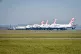 British airways passenger jets lie idle at Cardiff airport