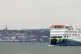 A view of of a Wight Link ferry passing Ryde on the Isle of 