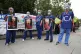 NHS workers at St Thomas' Hospital, London, attending a rall