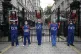 NHS workers outside Downing Street, London, attending a rall