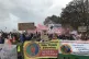 Pro-migrant demonstrators outside Napier Barracks in Folkest