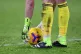 Sheffield United goalkeeper Aaron Ramsdale places the match 