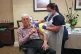 Tom Ellarby, receives the first of two injections with a dos