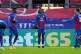 Crystal Palace's Eberechi Eze (centre) celebrates scoring hi