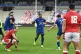 France's Virimi Vakatawa (centre) celebrates as Wales' Alun 