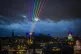 A rainbow lights up the Edinburgh skyline during the Scottis
