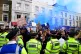 Police look on as protests take place against Chelsea's invo