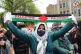 Demonstrators gather outside the Israeli embassy in Ballsbri