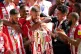 Brentford's Pontus Jansson with the trophy as they celebrate