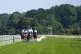 Frankie Dettori riding Golden Bugle (right) on their way to 