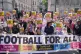 Diane Abbott (centre right) with protestors during a Stand U