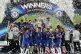Chelsea players celebrate after winning the Uefa Super Cup t