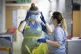Nurses changing their PPE on Ward 5, a Covid Red Ward, at th