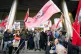 Uber drivers protest outside Uber's office in London as they