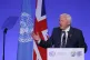 Sir David Attenborough delivers a speech during the opening 
