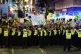 Police and demonstrators at an Extinction Rebellion protest 