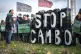 Activists from Friends of the Earth during a demonstration c