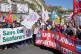 People protest at the Port of Dover after P&O Ferries suspen