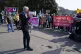 BACKING WORKERS: Richard Leonard addresses an RMT demo
agai