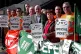 RMT general secretary, Mick Lynch, on a picket line outside 