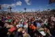 Crowds at the Pyramid Stage during the Glastonbury Festival 