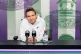Simona Halep of Romania talks in a press conference followin