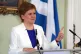 Scotland's First Minister Nicola Sturgeon speaks at a press 