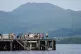People on the pier at Loch Lomond, in the village of Luss in