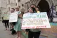 Protesters outside the High Court in London for the ruling o