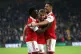 Arsenal's Martin Odegaard (centre) celebrates scoring their 