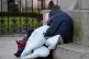 A homeless person sleeping in London