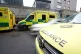 Ambulances outside Waterloo Ambulance Station, south London