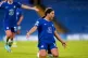 Chelsea's Sam Kerr celebrates scoring against PSG in Decembe