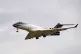 A private jet comes in to land at Stansted Airport in Essex,
