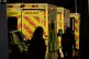 Ambulances waiting at an Emergency Department (A&E) at the R