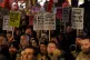 Protesters outside the Houses of Parliament in London, as th