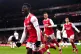 Arsenal's Eddie Nketiah celebrates scoring their side's firs