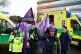 Ambulance workers on the picket line outside Croydon Street 
