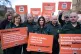 Paramedics of the GMB union protest outside Parliament on Ja