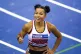 Jazmin Sawyers celebrates victory during the Women's Long Ju