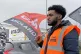 Members of the GMB union on the picket line outside the Amaz