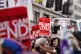Protesters during a Million Women Rise march from Oxford Str