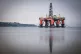 An oil rig anchored in the Cromarty Firth, Invergordon