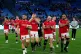 Wales players applaud the crowd after the Six Nations match 
