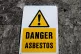 An asbestos warning sign