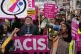 Former Labour leader Jeremy Corbyn (centre left) joins prote