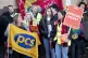 NEW MOOD: Passport Office workers picket in Glasgow, April 3