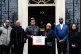 Windrush campaigners (left to right) Michael Anthony Braithw